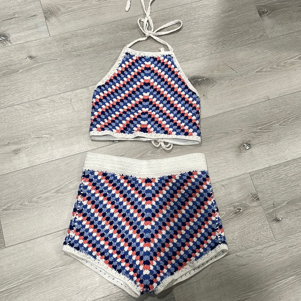 Forever21 knitted top/bottom Top with lining size small bottoms XS with lining.
